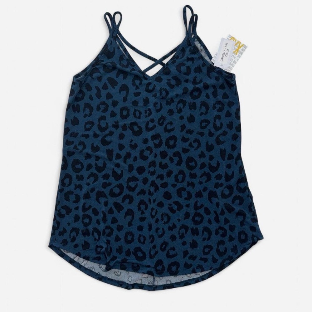 NWT LuLaRoe Blue and Black Leopard Print Cami